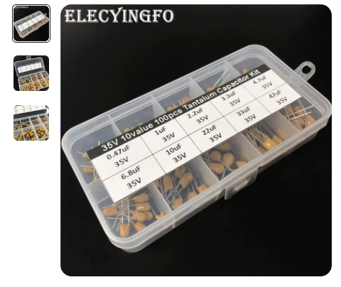 10-Values 100pcs 35V Tantalum Capacitor Assorted Kit